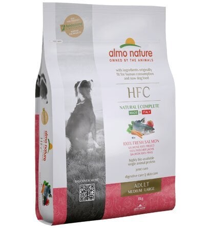 Almo Nature HFC Adult M/L izmēra suņiem, ar laša gaļu, 8kg. цена и информация | Sausā barība suņiem | 220.lv