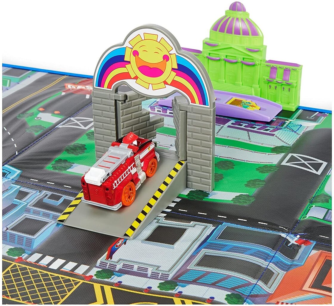 Paw Patrol The Movie - True Metal - Adventure City Playmat - rotaļu paklājiņš Ķepu Patruļa + 2 automašīnas. cena un informācija | Rotaļlietas zēniem | 220.lv