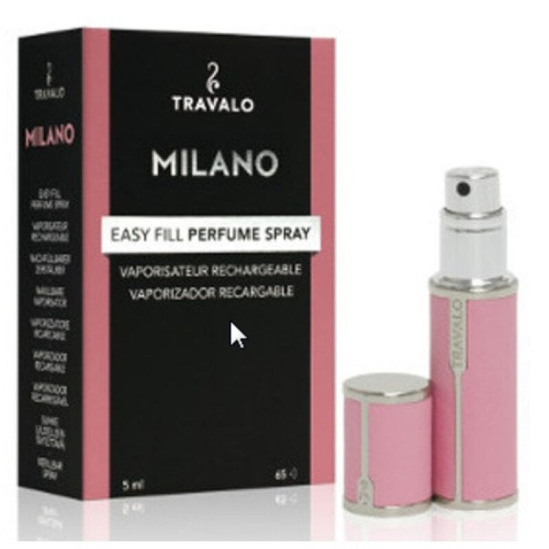 Atkārtoti uzpildāmā smaržu pudele Travalo Milano - refillable bottle 5 ml (pink) cena un informācija | Kosmētikas somas, spoguļi | 220.lv