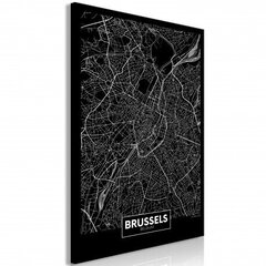 Glezna - Dark Map of Brussels (1 Part) Vertical cena un informācija | Gleznas | 220.lv