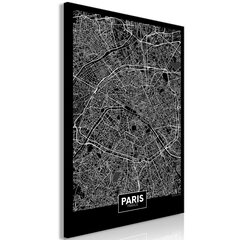 Glezna - Dark Map of Paris (1 Part) Vertical cena un informācija | Gleznas | 220.lv