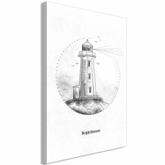 Glezna - Black and White Lighthouse (1 Part) Vertical cena un informācija | Gleznas | 220.lv
