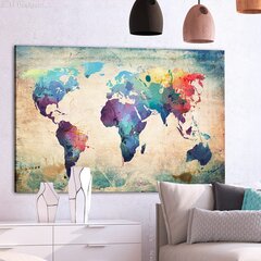 Attēls uz korķa - Colorful World Map [Cork Map] cena un informācija | Gleznas | 220.lv