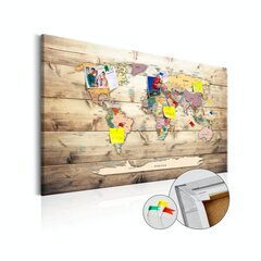 Attēls uz korķa - World Map: Wooden Oceans [Cork Map] cena un informācija | Gleznas | 220.lv