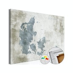 Attēls uz korķa - Scandinavian Blue [Cork Map] cena un informācija | Gleznas | 220.lv