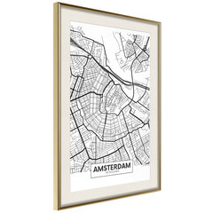 Plakāts - City map: Amsterdam cena un informācija | Gleznas | 220.lv