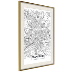 Plakāts - City map: Frankfurt cena un informācija | Gleznas | 220.lv
