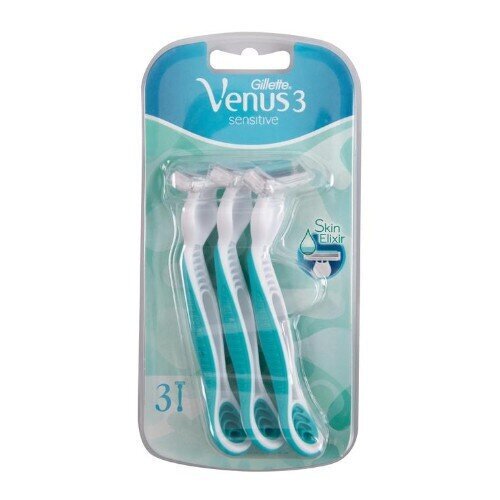 Gillette vienreizlietojamie skuvekļi Venus 3 Sensitive, 3 gab. cena un informācija | Skūšanās piederumi, kosmētika | 220.lv