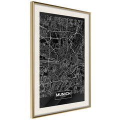 Plakāts - City Map: Munich (Dark) cena un informācija | Gleznas | 220.lv