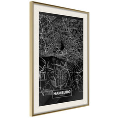 Plakāts - City Map: Hamburg (Dark) cena un informācija | Gleznas | 220.lv