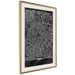 Plakāts - City Map: Paris (Dark) cena un informācija | Gleznas | 220.lv