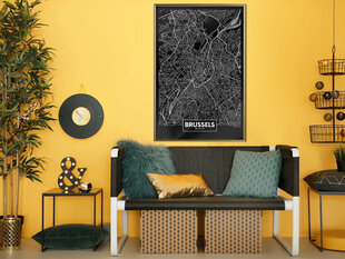 Plakāts - City Map: Brussels (Dark) cena un informācija | Gleznas | 220.lv