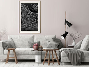 Plakāts - City Map: Amsterdam (Dark) cena un informācija | Gleznas | 220.lv