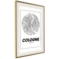 Plakāts - City Map: Cologne (Round) cena un informācija | Gleznas | 220.lv