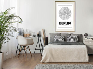 Plakāts - City Map: Berlin (Round) cena un informācija | Gleznas | 220.lv