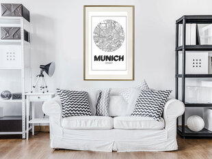 Plakāts - City Map: Munich (Round) cena un informācija | Gleznas | 220.lv