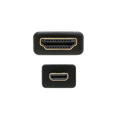 Кабель Micro HDMI Nanocable, 1,8 м, чёрный цена и информация | Кабели и провода | 220.lv