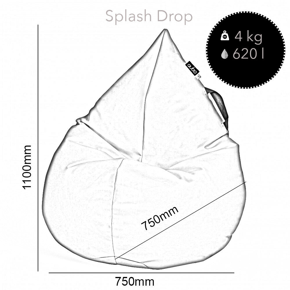Sēžammaiss Qubo™ Splash Drop, mākslīgā āda, oranžs cena un informācija | Sēžammaisi, pufi | 220.lv