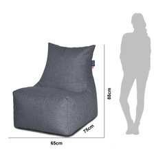 Кресло-мешок Qubo™ Birma, эко-кожа, желтое цена и информация | Кресла-мешки и пуфы | 220.lv