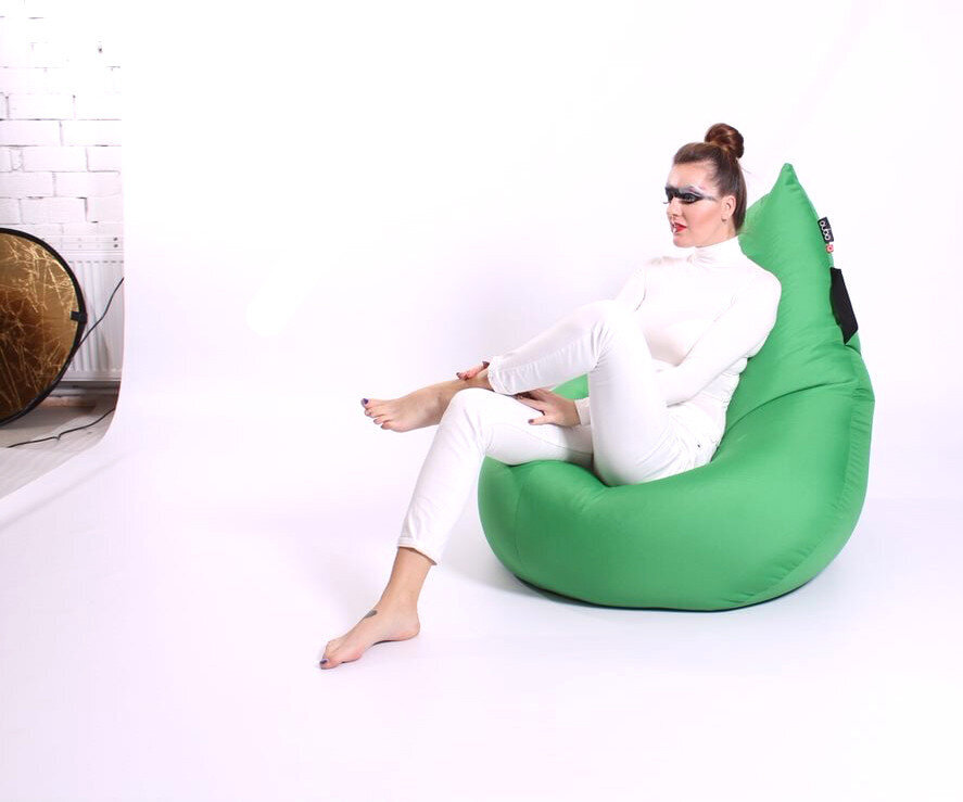 Sēžammaiss Qubo™ Splash Drop, mākslīgā āda, zaļš cena un informācija | Sēžammaisi, pufi | 220.lv
