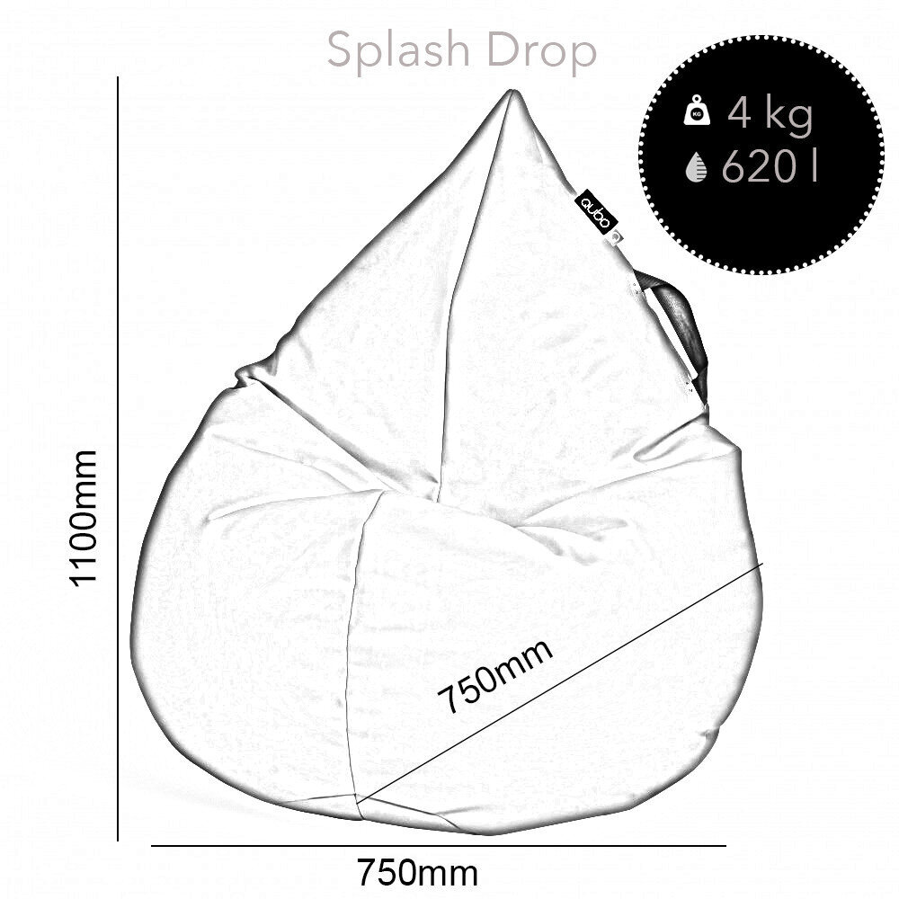 Sēžammaiss Qubo™ Splash Drop, mākslīgā āda, balts cena un informācija | Sēžammaisi, pufi | 220.lv