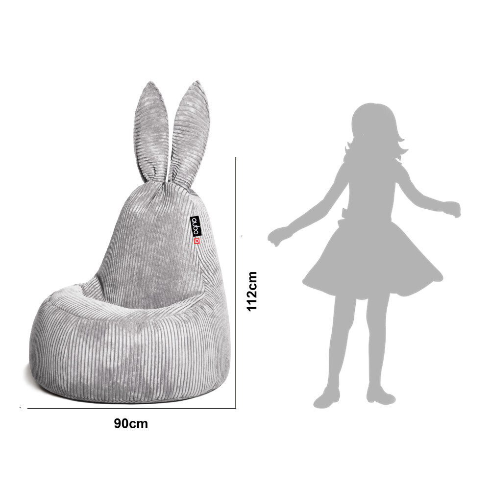 Sēžammaiss Qubo™ Daddy Rabbit, gobelēns, melns cena un informācija | Sēžammaisi, pufi | 220.lv