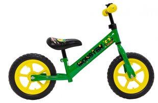 Балансировочный велосипед Amigo Monster 12'', зеленый цена и информация | Балансировочные велосипеды | 220.lv