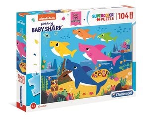 Головоломка Clementoni Baby Shark, 104 детали цена и информация | Пазлы | 220.lv