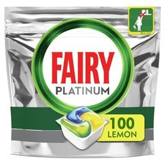 Fairy Platinum All in One Tabletes Trauku Mašīnai Lemon, 100 Tabletes cena un informācija | Trauku mazgāšanas līdzekļi | 220.lv