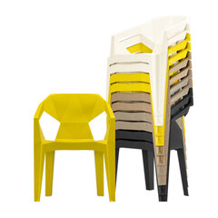 Krēsls MUZE 56x50,6xH80cm, materiāls: plastmasas, krāsa: melns cena un informācija | Dārza krēsli | 220.lv