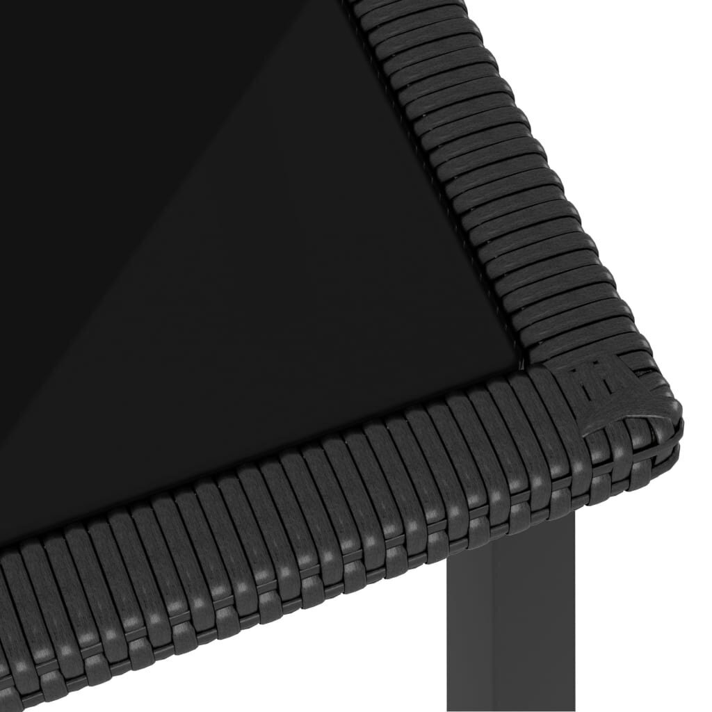 vidaXL dārza galds, 180x70x73 cm, melna PE rotangpalma цена и информация | Dārza galdi | 220.lv