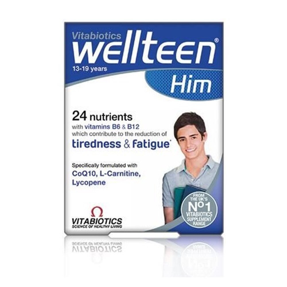 Wellteen Him (13-19 years) tab. N30 цена и информация | Vitamīni, preparāti, uztura bagātinātāji labsajūtai | 220.lv