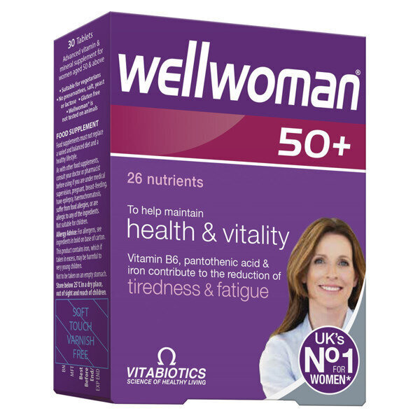 Uztura bagātinātājs Wellwoman 50+ tabletes, N30 цена и информация | Vitamīni, preparāti, uztura bagātinātāji labsajūtai | 220.lv