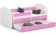 Gulta ar matraci, gultas veļas kasti un noņemams aizsargs NORE Smile, 140x70 cm, rozā/balta цена и информация | Bērnu gultas | 220.lv