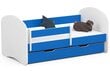 Gulta ar matraci, gultas veļas kasti un noņemams aizsargs NORE Smile, 140x70 cm, balta/zila цена и информация | Bērnu gultas | 220.lv