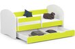 Gulta ar matraci, gultas veļas kasti un noņemams aizsargs NORE Smile, 140x70 cm, balta/zaļa цена и информация | Bērnu gultas | 220.lv