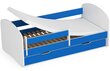 Gulta ar matraci, gultas veļas kasti un noņemamu aizsargu NORE Smile, 160x80 cm, balta/zila цена и информация | Bērnu gultas | 220.lv