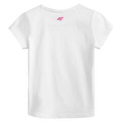 Футболка для девочек 4F Jr HJL21JTSD005A10S, белая цена и информация | Рубашки для девочек | 220.lv