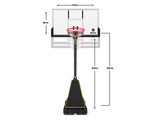 Mobilais basketbola statīvs Bilaro Houston 130x80cm цена и информация | Баскетбольные стойки | 220.lv