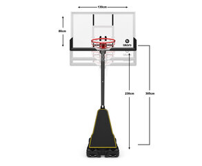 Мобильная баскетбольная стойка Bilaro Houston 130x80cm цена и информация | Баскетбольные стойки | 220.lv