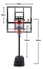 Mobilais basketbola statīvs Bilaro Oakland 120x80cm цена и информация | Баскетбольные стойки | 220.lv