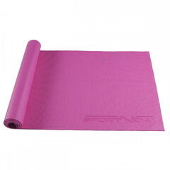 Тонкий нескользкий коврик для тренировок фитнеса и йоги SportVida NBR, 4 мм (173х61х0.4 см), розовый цена и информация | Коврики для йоги, фитнеса | 220.lv