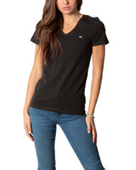 Женская футболка Tommy Hilfiger Short Sleeve T-Shirt UW0UW04873BDS 545667895, черный цена и информация | Женские блузки, рубашки | 220.lv