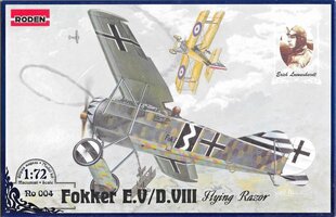 Līmējams modelis Roden 004 Fokker E.V/D.VIII 1/72 цена и информация | Склеиваемые модели | 220.lv