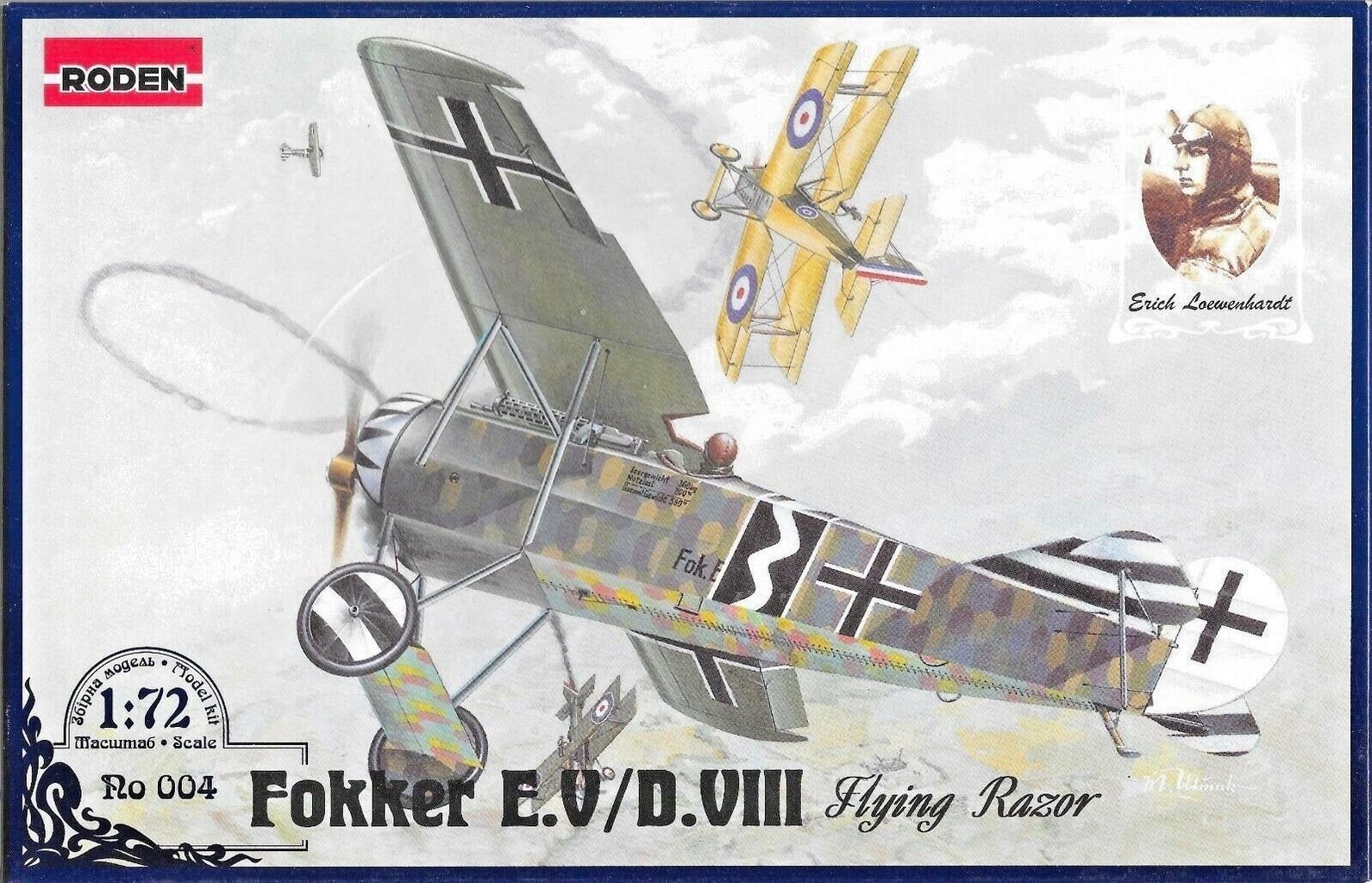 Līmējams modelis Roden 004 Fokker E.V/D.VIII 1/72 cena un informācija | Līmējamie modeļi | 220.lv