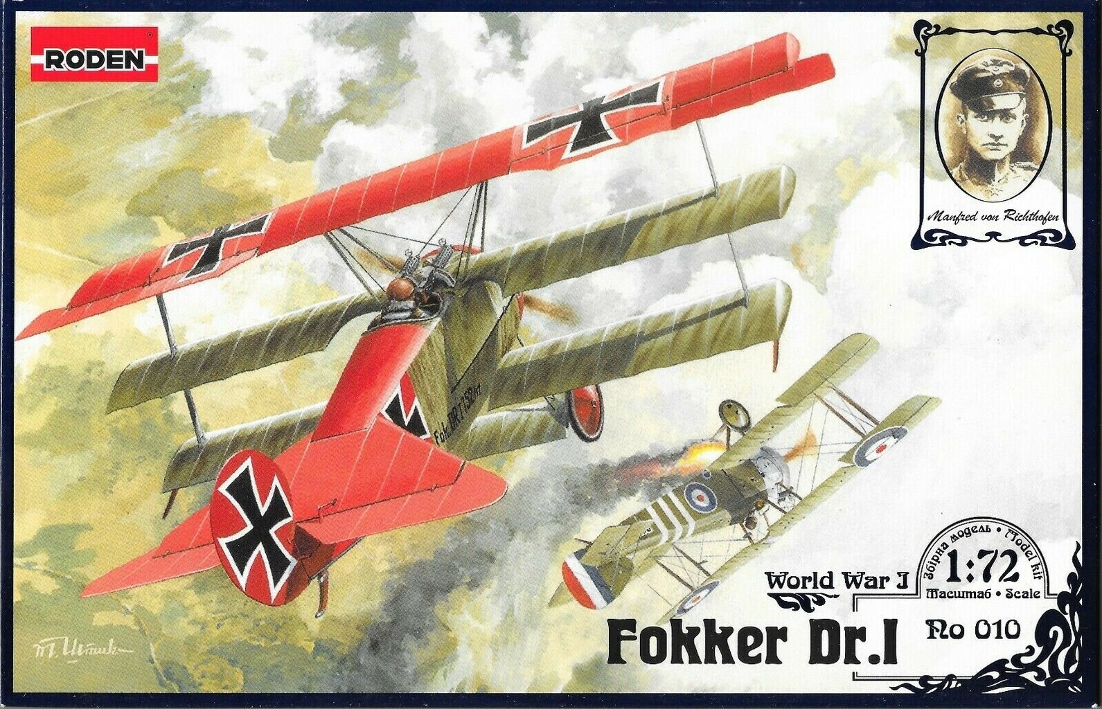 Līmējams modelis Roden 010 Fokker Dr.I 1/72 цена и информация | Līmējamie modeļi | 220.lv