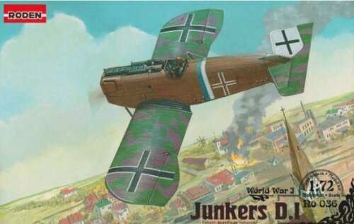 Līmējams modelis Roden 036 Junkers D.I late 1/72 цена и информация | Līmējamie modeļi | 220.lv