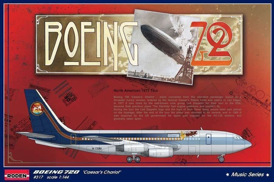 Līmējams modelis Roden 317 Boeing 720 ‘Caesar’s Chariot’ 1/144 цена и информация | Līmējamie modeļi | 220.lv