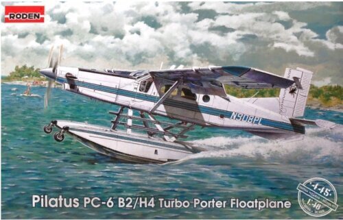 Līmējams modelis Roden 445 Pilatus PC-6 B2/H4 Turbo Porter Floatplane 1/48 cena un informācija | Līmējamie modeļi | 220.lv