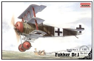 Склеиваемая модель Roden 601 Fokker Dr.I 1/32 цена и информация | Склеиваемые модели | 220.lv